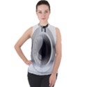 Washing Machines Home Electronic Mock Neck Chiffon Sleeveless Top View1