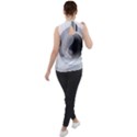 Washing Machines Home Electronic Mock Neck Chiffon Sleeveless Top View2