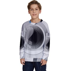 Washing Machines Home Electronic Kids  Crewneck Sweatshirt by Sarkoni