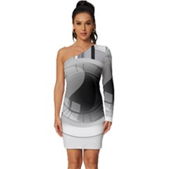 Washing Machines Home Electronic Long Sleeve One Shoulder Mini Dress by Sarkoni