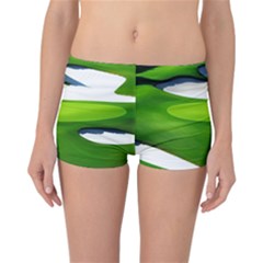 Golf Course Par Green Reversible Boyleg Bikini Bottoms by Sarkoni