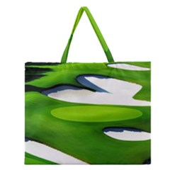 Golf Course Par Green Zipper Large Tote Bag by Sarkoni