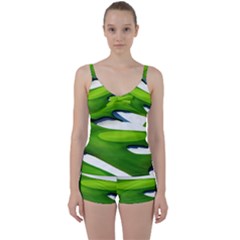 Golf Course Par Green Tie Front Two Piece Tankini by Sarkoni