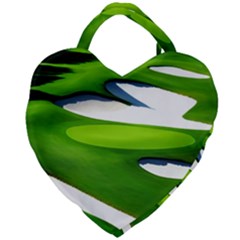 Golf Course Par Green Giant Heart Shaped Tote by Sarkoni