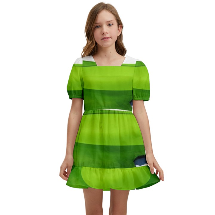 Golf Course Par Green Kids  Short Sleeve Dolly Dress