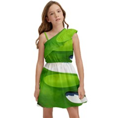 Golf Course Par Green Kids  One Shoulder Party Dress by Sarkoni