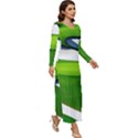 Golf Course Par Green Long Sleeve Longline Maxi Dress View3