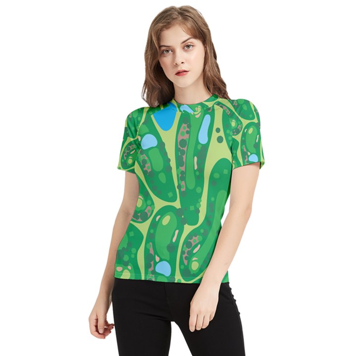 Golf Course Par Golf Course Green Women s Short Sleeve Rash Guard