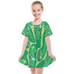 Golf Course Par Golf Course Green Kids  Smock Dress by Sarkoni