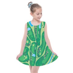 Golf Course Par Golf Course Green Kids  Summer Dress by Sarkoni