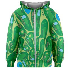 Golf Course Par Golf Course Green Kids  Zipper Hoodie Without Drawstring by Sarkoni