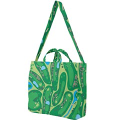 Golf Course Par Golf Course Green Square Shoulder Tote Bag by Sarkoni