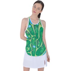 Golf Course Par Golf Course Green Racer Back Mesh Tank Top by Sarkoni