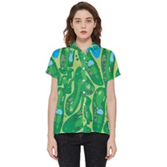 Golf Course Par Golf Course Green Short Sleeve Pocket Shirt by Sarkoni