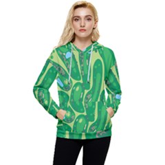 Golf Course Par Golf Course Green Women s Lightweight Drawstring Hoodie by Sarkoni