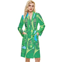 Golf Course Par Golf Course Green Long Sleeve Velvet Robe by Sarkoni