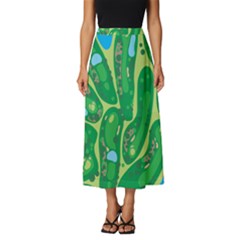 Golf Course Par Golf Course Green Classic Midi Chiffon Skirt by Sarkoni