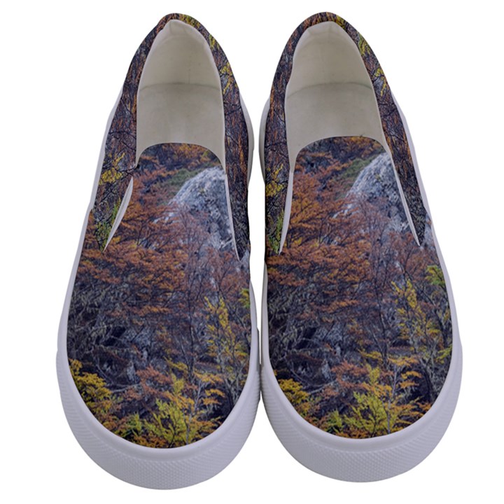 Wilderness Palette, Tierra Del Fuego Forest Landscape, Argentina Kids  Canvas Slip Ons