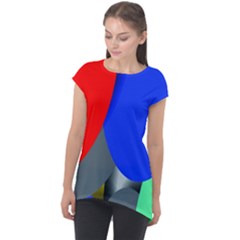 Abstract Circles, Art, Colorful, Colors, Desenho, Modern Cap Sleeve High Low Top by nateshop