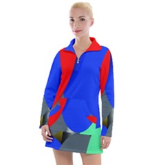 Abstract Circles, Art, Colorful, Colors, Desenho, Modern Women s Long Sleeve Casual Dress by nateshop