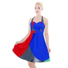 Abstract Circles, Art, Colorful, Colors, Desenho, Modern Halter Party Swing Dress  by nateshop