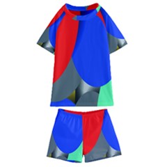 Abstract Circles, Art, Colorful, Colors, Desenho, Modern Kids  Swim T-shirt And Shorts Set by nateshop