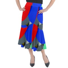 Abstract Circles, Art, Colorful, Colors, Desenho, Modern Midi Mermaid Skirt by nateshop