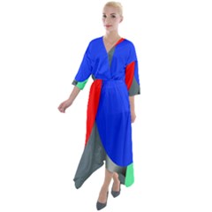 Abstract Circles, Art, Colorful, Colors, Desenho, Modern Quarter Sleeve Wrap Front Maxi Dress by nateshop