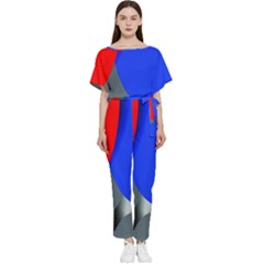 Abstract Circles, Art, Colorful, Colors, Desenho, Modern Batwing Lightweight Chiffon Jumpsuit by nateshop