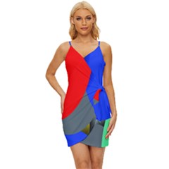 Abstract Circles, Art, Colorful, Colors, Desenho, Modern Wrap Tie Front Dress by nateshop