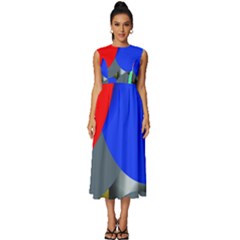 Abstract Circles, Art, Colorful, Colors, Desenho, Modern Sleeveless Round Neck Midi Dress by nateshop