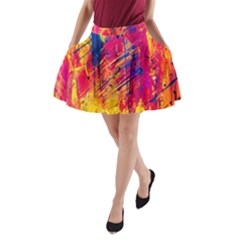 Abstract Design Calorful A-line Pocket Skirt by nateshop