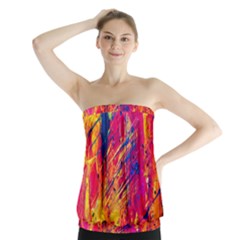 Abstract Design Calorful Strapless Top by nateshop