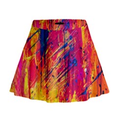 Abstract Design Calorful Mini Flare Skirt by nateshop