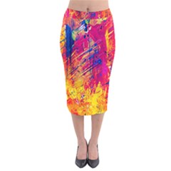 Abstract Design Calorful Velvet Midi Pencil Skirt by nateshop