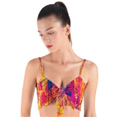 Abstract Design Calorful Woven Tie Front Bralet by nateshop