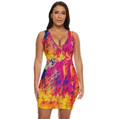 Abstract Design Calorful Draped Bodycon Dress by nateshop