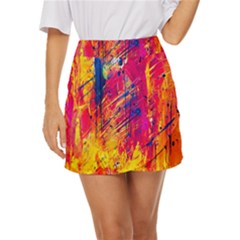 Abstract Design Calorful Mini Front Wrap Skirt by nateshop