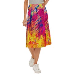 Abstract Design Calorful Midi Panel Skirt by nateshop