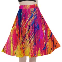 Abstract Design Calorful A-line Full Circle Midi Skirt With Pocket by nateshop