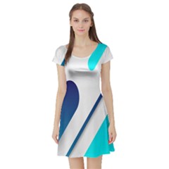 Abstract, Desenho, Flat, Google, Material Short Sleeve Skater Dress by nateshop