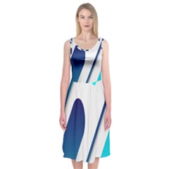 Abstract, Desenho, Flat, Google, Material Midi Sleeveless Dress by nateshop