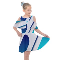 Abstract, Desenho, Flat, Google, Material Kids  Shoulder Cutout Chiffon Dress by nateshop