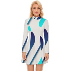 Abstract, Desenho, Flat, Google, Material Long Sleeve Velour Longline Dress by nateshop