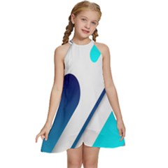 Abstract, Desenho, Flat, Google, Material Kids  Halter Collar Waist Tie Chiffon Dress by nateshop