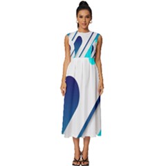 Abstract, Desenho, Flat, Google, Material Sleeveless Round Neck Midi Dress by nateshop