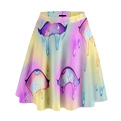 Ahegao, Anime, Pink High Waist Skirt by nateshop