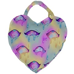 Ahegao, Anime, Pink Giant Heart Shaped Tote by nateshop