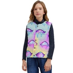 Ahegao, Anime, Pink Kid s Button Up Puffer Vest	