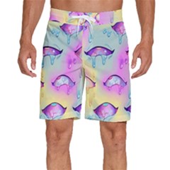 Ahegao, Anime, Pink Men s Beach Shorts by nateshop